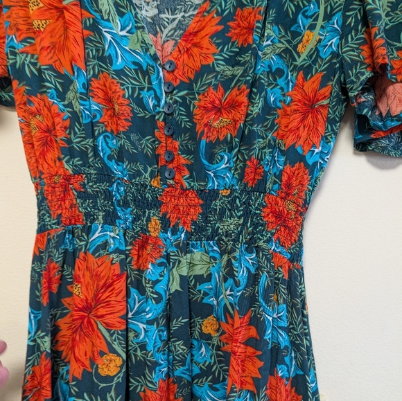 Abel the Label Fantasy Floral tiered high-low midi dress S - Picture 4 of 9